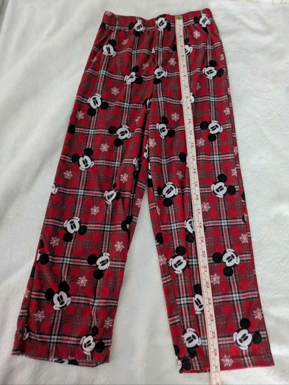 GUC Mickey Mouse Christmas winter snow plaid flannel shirt and pants pajama set - Picture 5 of 7
